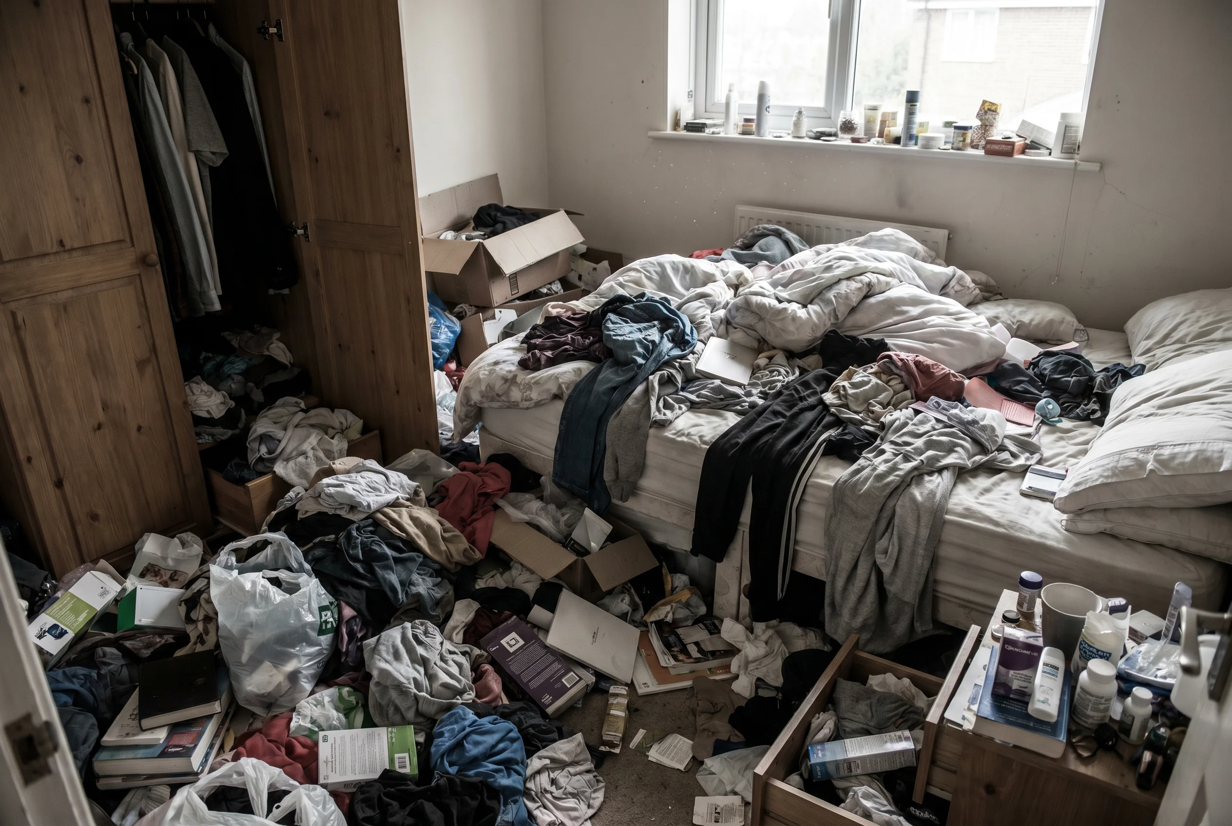 Schlafzimmer – wieder ein Ort zum Ausruhen – vorher